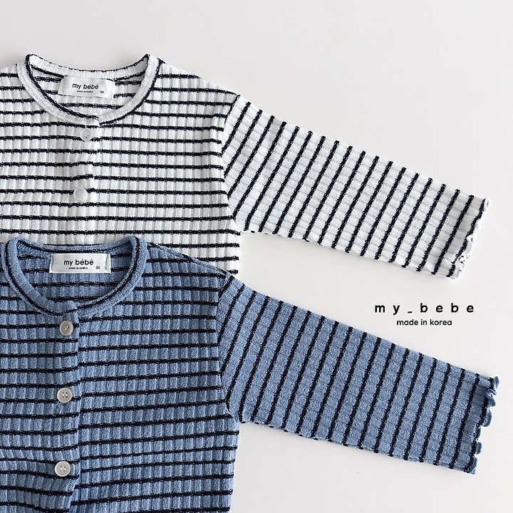 My Bebe - Korean Baby Fashion - #babyfashion - Stripe Wave Cardigan - 5