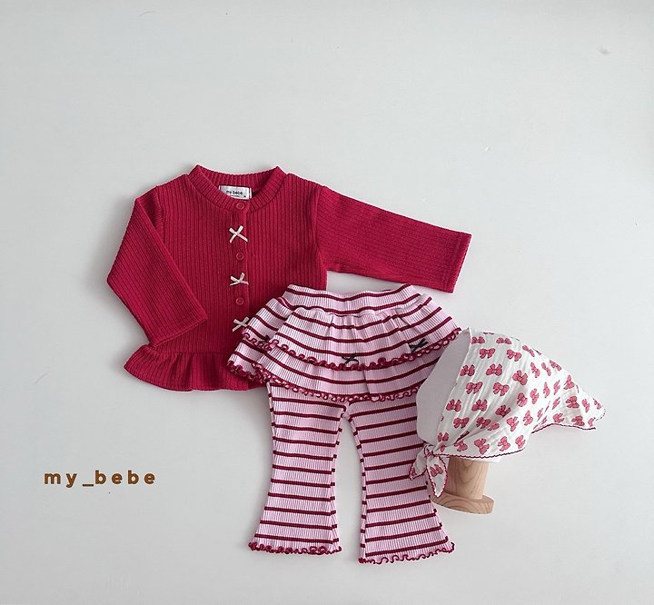 My Bebe - Korean Baby Fashion - #babyfever - Double Ribbon Tiered Pants - 12