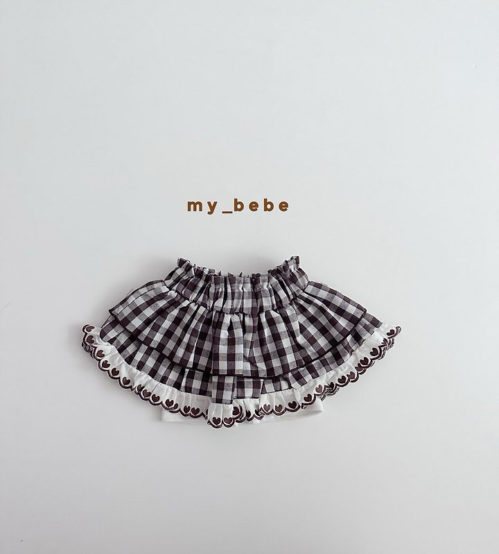 My Bebe - Korean Baby Fashion - #babyfever - Check Tiered Skirt - 9