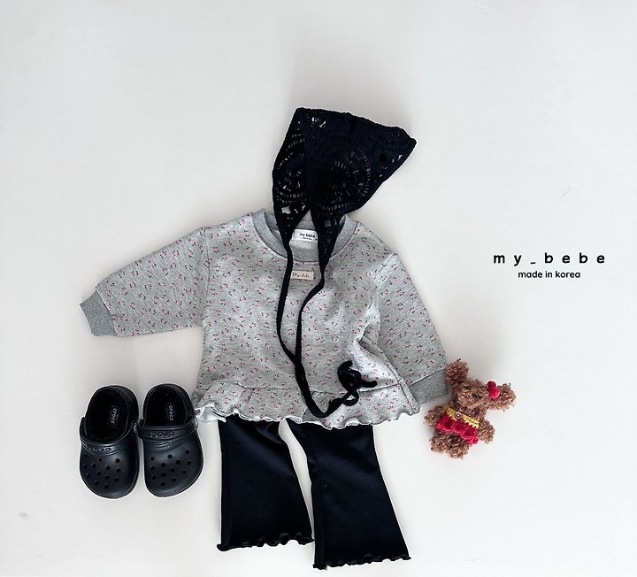My Bebe - Korean Baby Fashion - #babyfever - Soft French Terry Frill Set (Sweatshirt + Pants) - 8