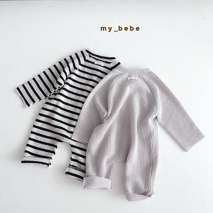My Bebe - Korean Baby Fashion - #babyfashion - Autumn Henley Suit - 4