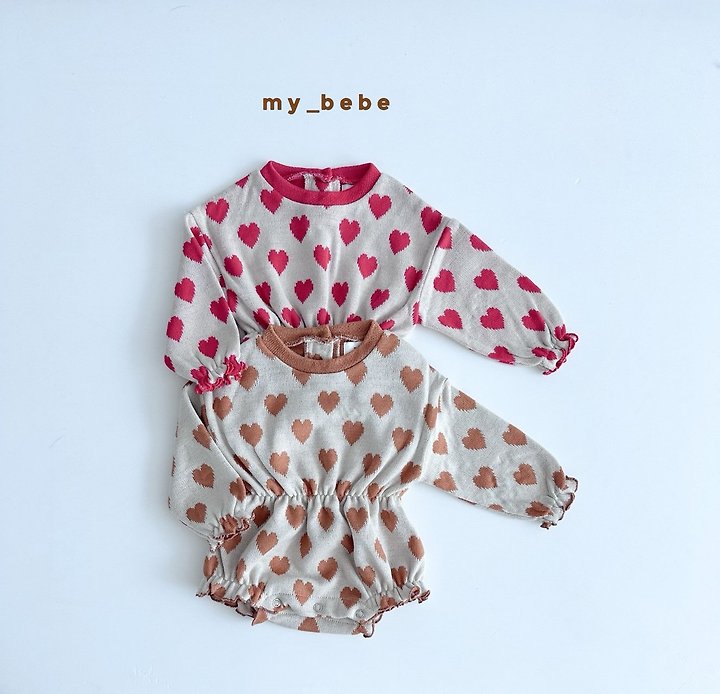 My Bebe - Korean Baby Fashion - #babyfever - Heart Banded Suit