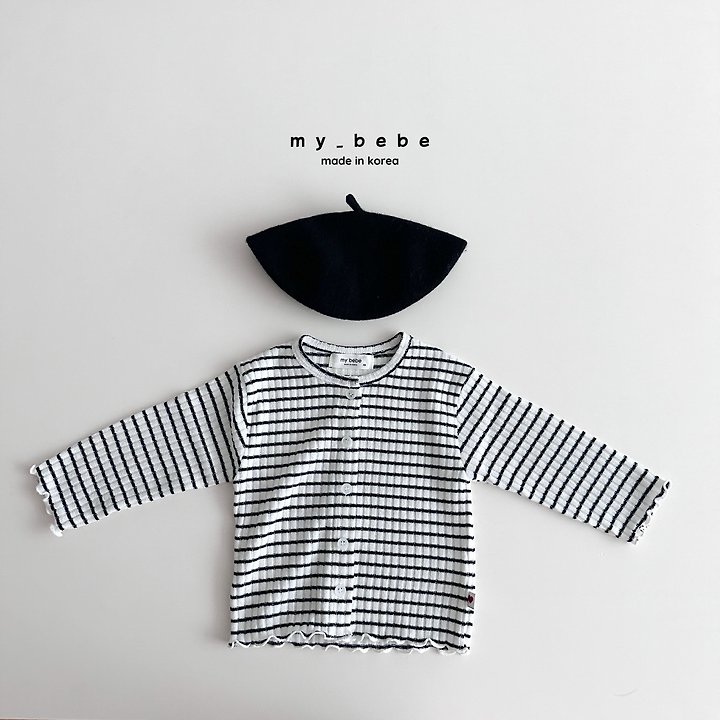 My Bebe - Korean Baby Fashion - #babyfever - Stripe Wave Cardigan - 6