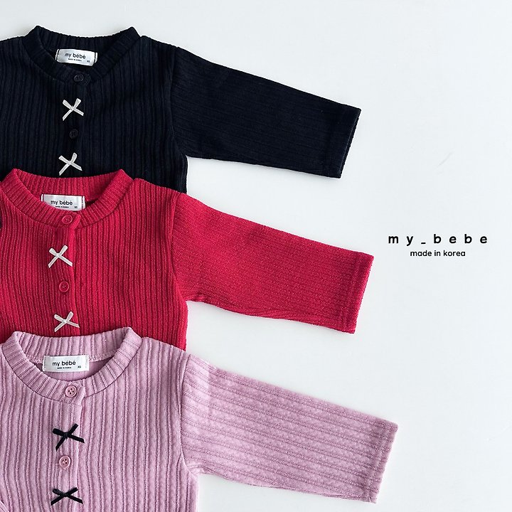 My Bebe - Korean Baby Fashion - #babyfever - Frill Ribbon Cardigan - 5
