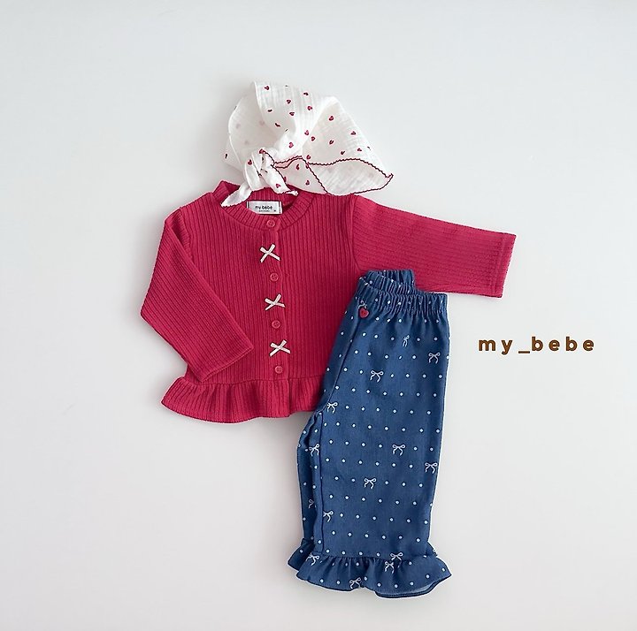 My Bebe - Korean Baby Fashion - #babygirlfashion - Denim Frill Pants - 11