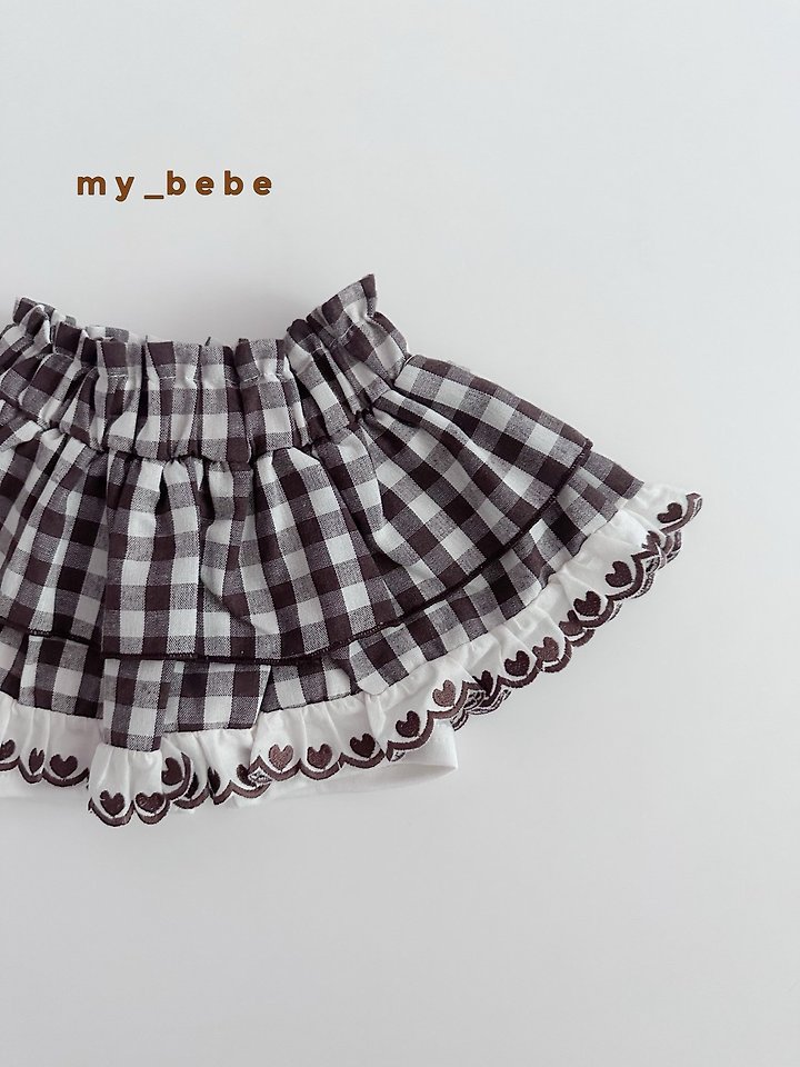 My Bebe - Korean Baby Fashion - #babygirlfashion - Check Tiered Skirt - 10