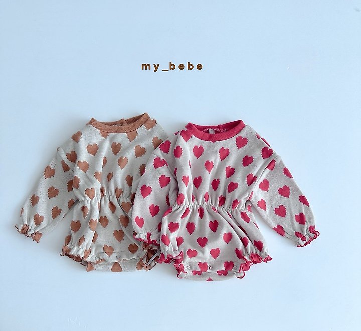 My Bebe - Korean Baby Fashion - #babygirlfashion - Heart Banded Suit - 2