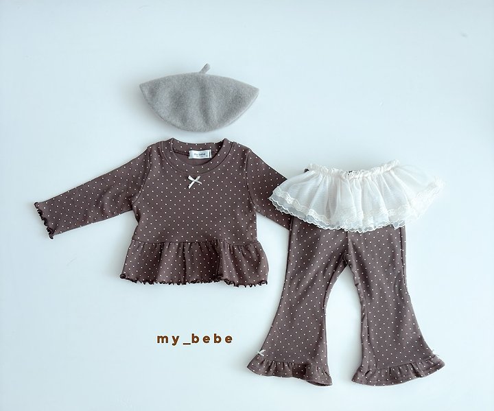 My Bebe - Korean Baby Fashion - #babygirlfashion - Ruffle Ribbon Tee - 10