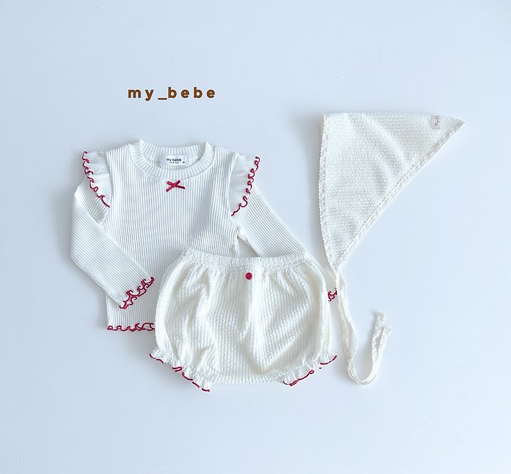 My Bebe - Korean Baby Fashion - #babygirlfashion - Autumn Double Ruffle Tee - 9