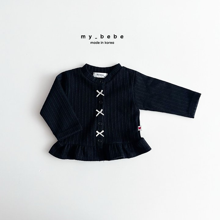 My Bebe - Korean Baby Fashion - #babygirlfashion - Frill Ribbon Cardigan - 6