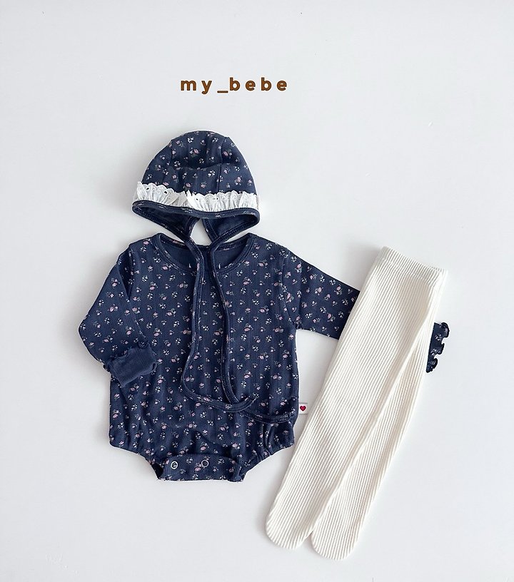 My Bebe - Korean Baby Fashion - #babylifestyle - Floral Suit Set (Bonnet Set) - 7
