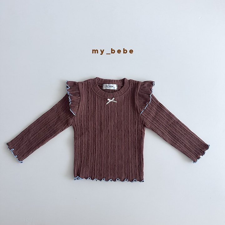My Bebe - Korean Baby Fashion - #babylifestyle - Autumn Double Ruffle Tee - 10