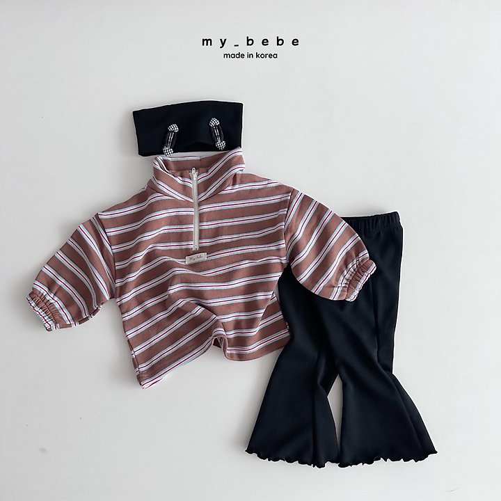 My Bebe - Korean Baby Fashion - #babylifestyle - French Terry Anorak Stripe Top - 9