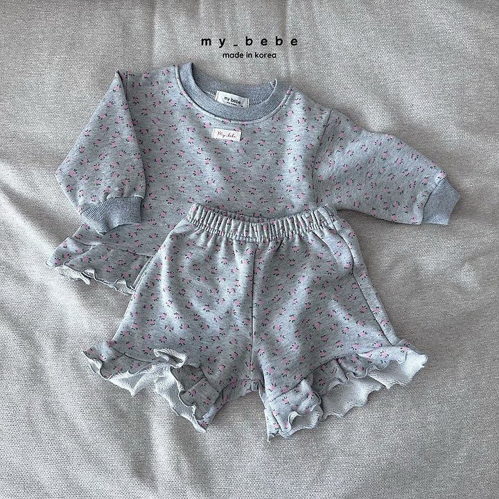 My Bebe - Korean Baby Fashion - #babyoninstagram - Soft French Terry Frill Set (Sweatshirt + Pants) - 11
