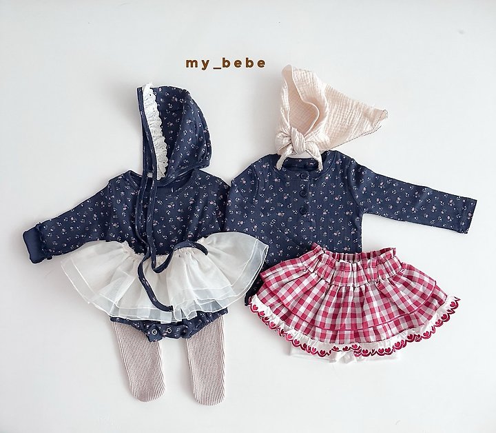My Bebe - Korean Baby Fashion - #babyoninstagram - Floral Suit Set (Bonnet Set) - 8