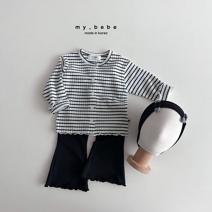 My Bebe - Korean Baby Fashion - #babyoninstagram - Stripe Wave Cardigan - 9