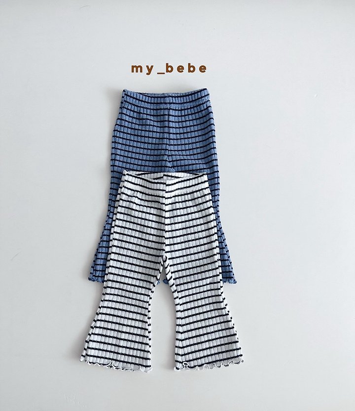 My Bebe - Korean Baby Fashion - #babyoninstagram - Stripe Wave Bootcut Pants - 2