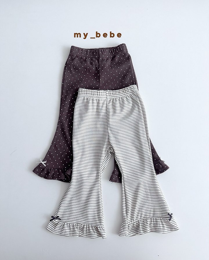 My Bebe - Korean Baby Fashion - #babyoninstagram - Seam Frill Bootcut Pants