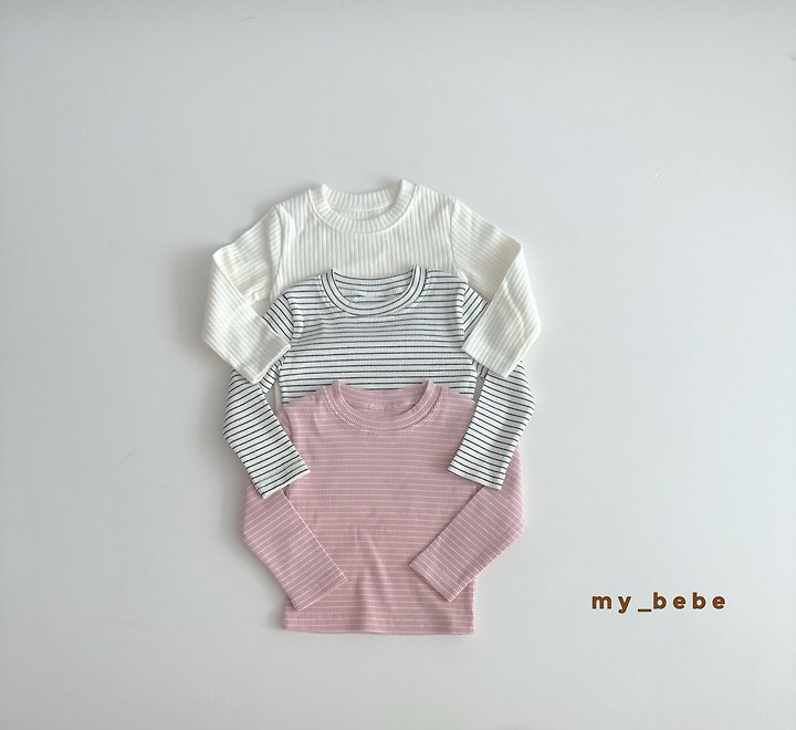 My Bebe - Korean Baby Fashion - #babyootd - Basic Rib Long Sleeve Tee