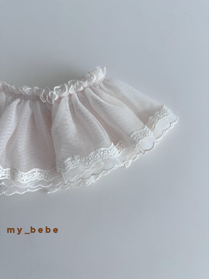 My Bebe - Korean Baby Fashion - #babyootd - Raw Denim Mesh Layered Skirt - 6