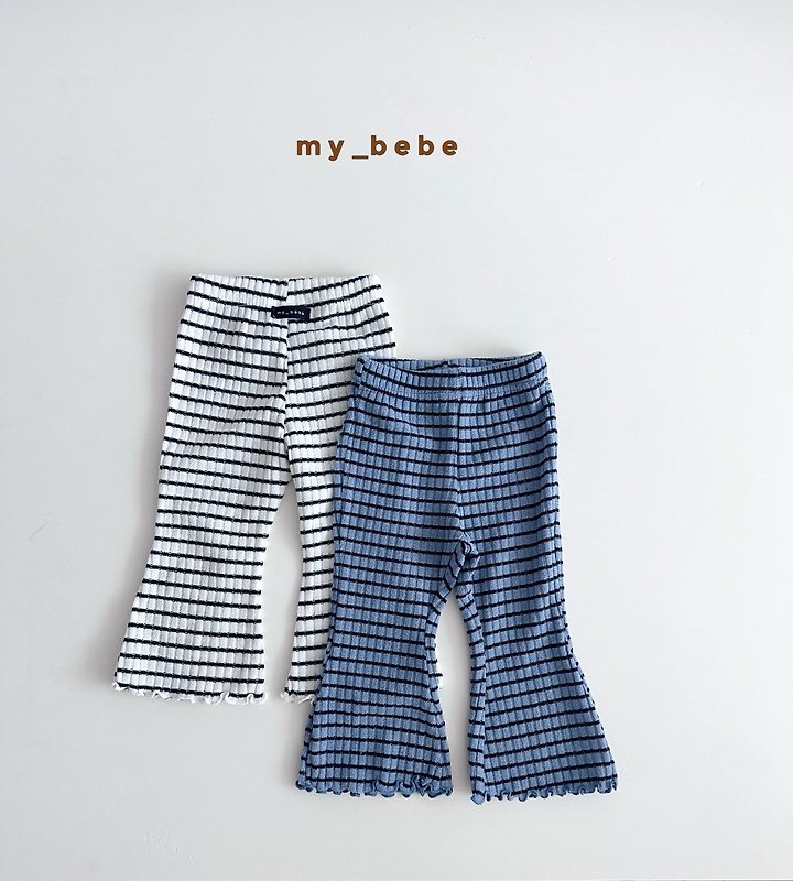 My Bebe - Korean Baby Fashion - #babyootd - Stripe Wave Bootcut Pants - 3
