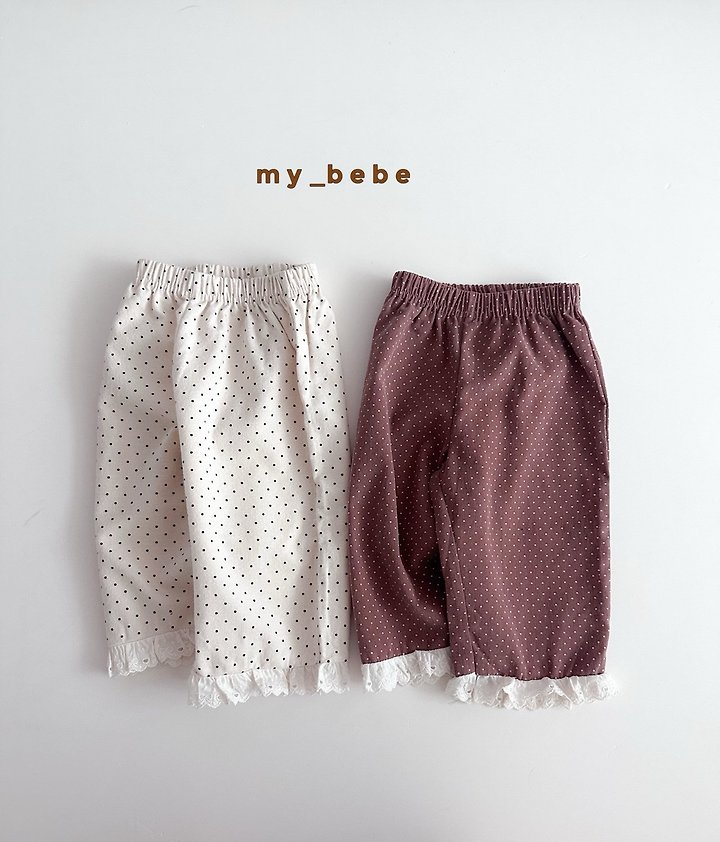 My Bebe - Korean Baby Fashion - #babyoutfit - Dot Lace Pants