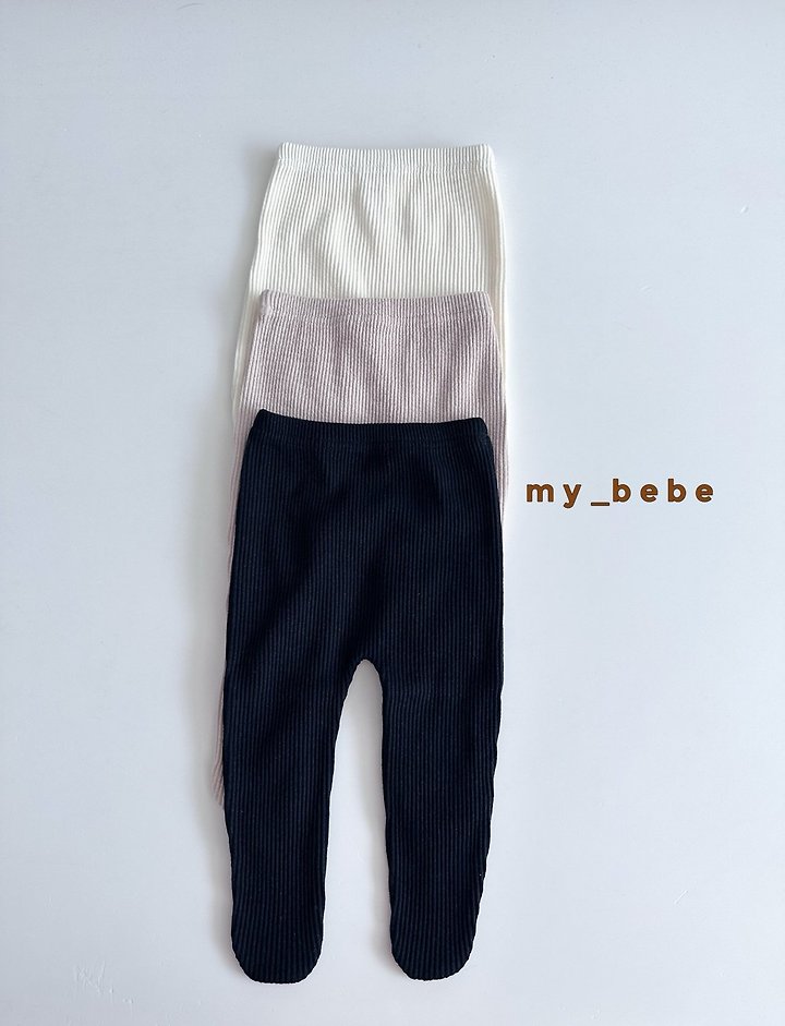 My Bebe - Korean Baby Fashion - #babyoutfit - Fine Rib Footed Leggings - 2