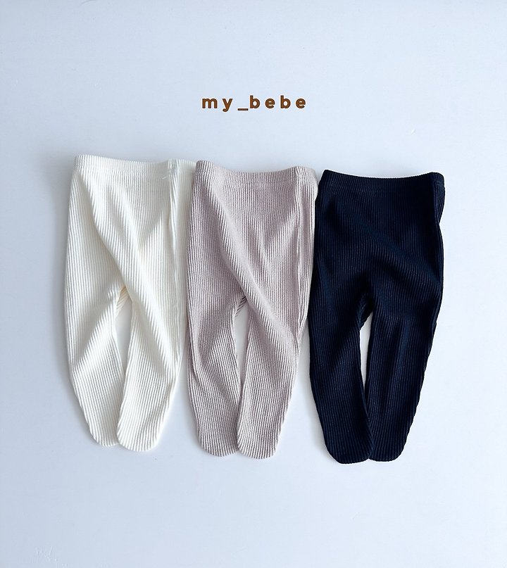 My Bebe - Korean Baby Fashion - #babyoutfit - Fine Rib Footed Leggings - 3