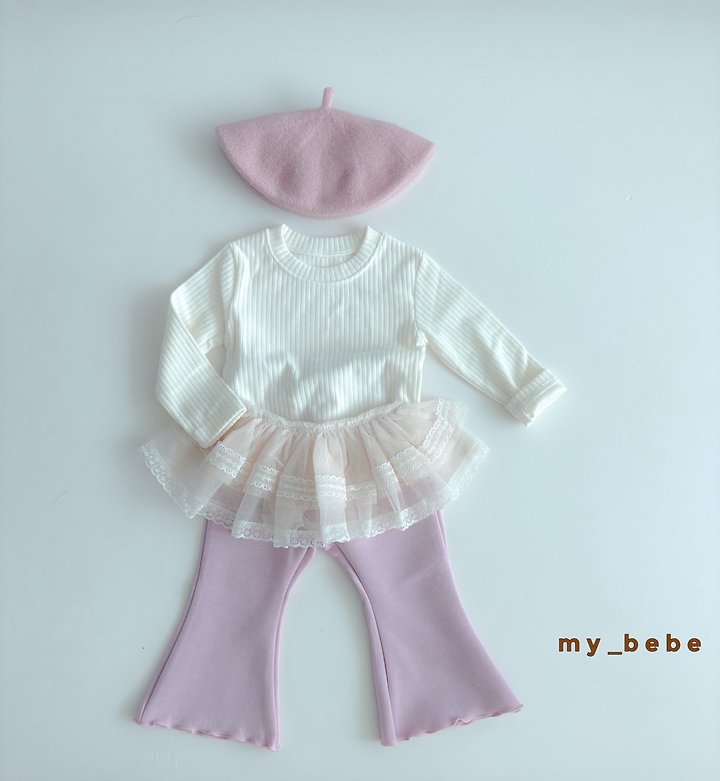 My Bebe - Korean Baby Fashion - #babyoutfit - Basic Rib Long Sleeve Tee - 3