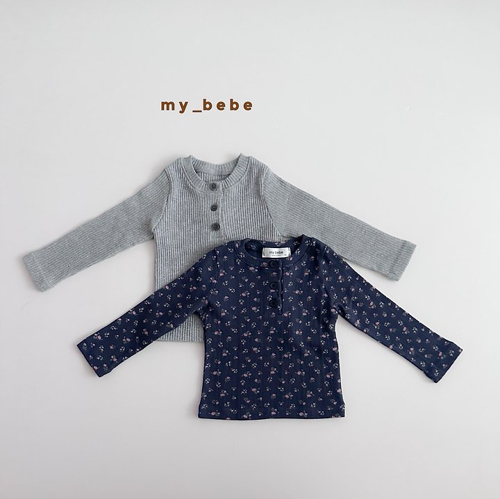My Bebe - Korean Baby Fashion - #babyoutfit - Henley Long Sleeve Tee