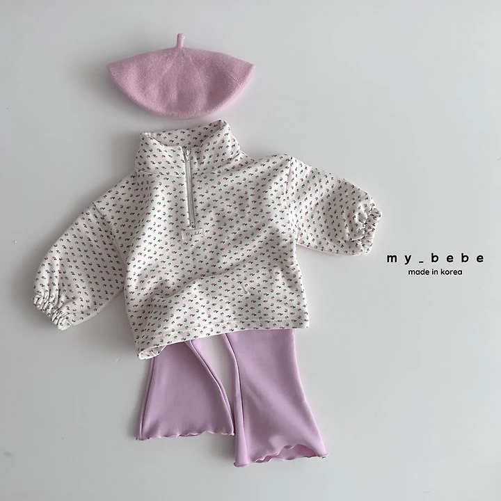 My Bebe - Korean Baby Fashion - #babyoutfit - French Terry Anorak Stripe Top - 12