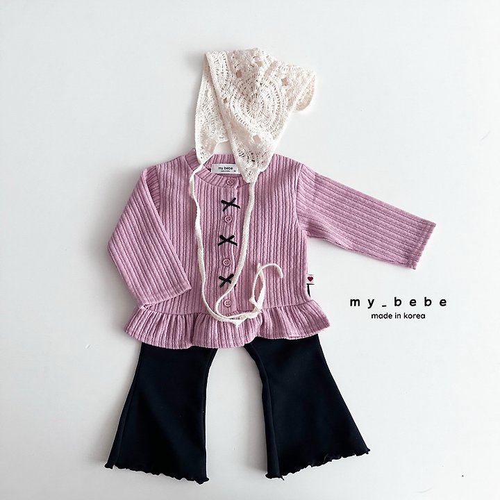 My Bebe - Korean Baby Fashion - #babyoutfit - Frill Ribbon Cardigan - 11