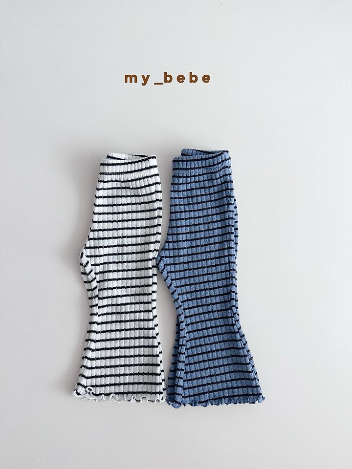 My Bebe - Korean Baby Fashion - #babyootd - Stripe Wave Bootcut Pants - 4