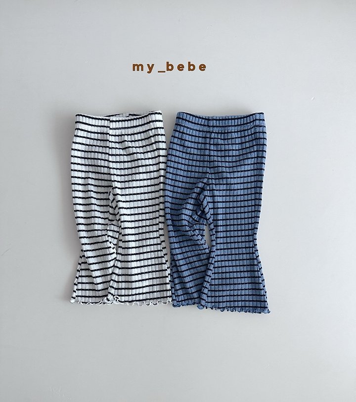 My Bebe - Korean Baby Fashion - #babyoutfit - Stripe Wave Bootcut Pants - 5