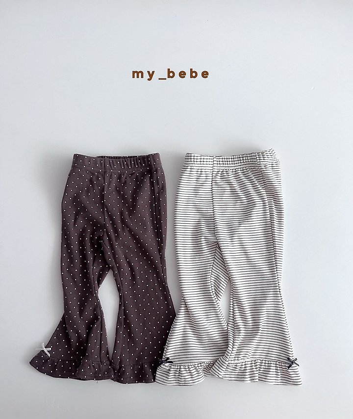 My Bebe - Korean Baby Fashion - #babyoutfit - Seam Frill Bootcut Pants - 3
