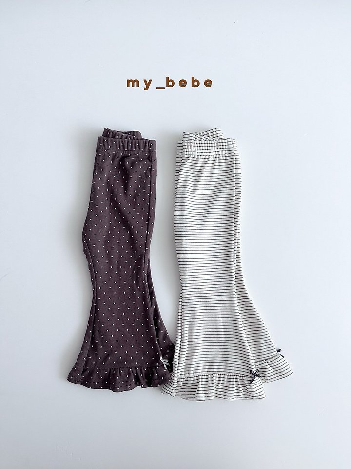 My Bebe - Korean Baby Fashion - #babyoutfit - Seam Frill Bootcut Pants - 4