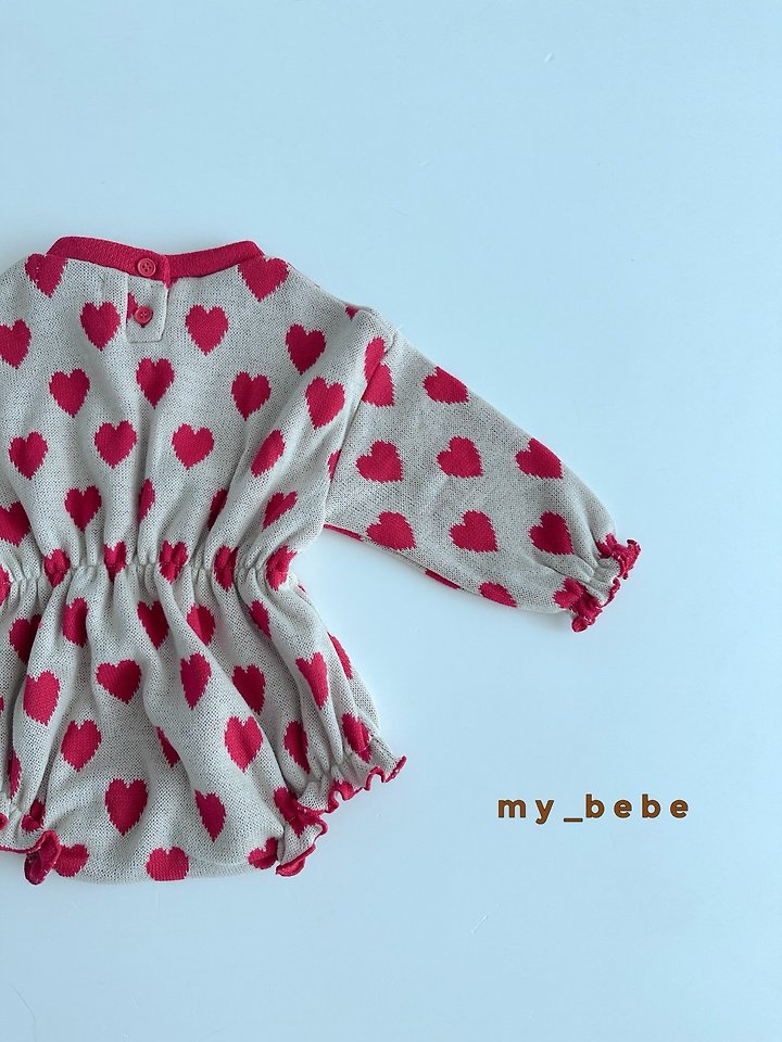 My Bebe - Korean Baby Fashion - #babywear - Heart Banded Suit - 8