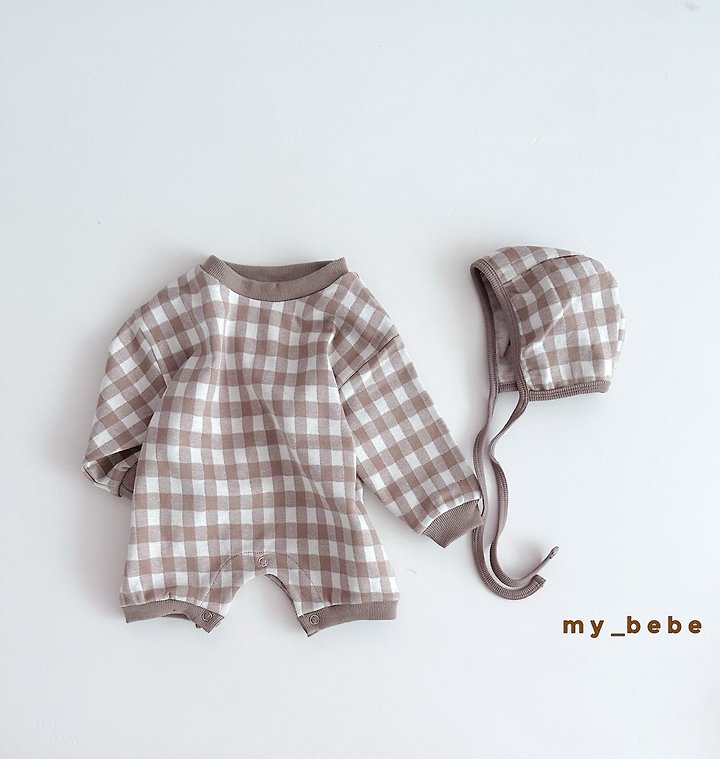 My Bebe - Korean Baby Fashion - #babywear - Jacquard Bodysuit (Bonnet Set) - 7