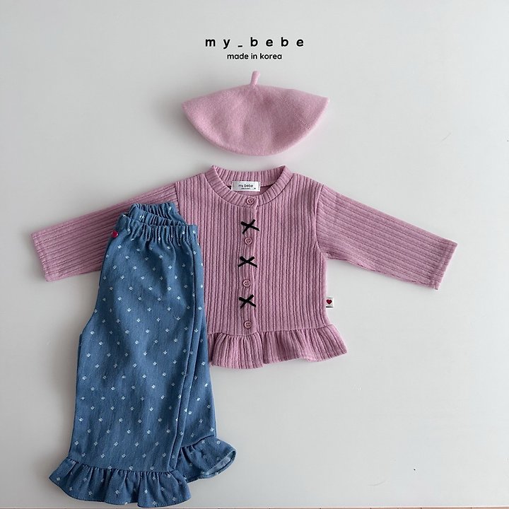 My Bebe - Korean Baby Fashion - #babywear - Frill Ribbon Cardigan - 12