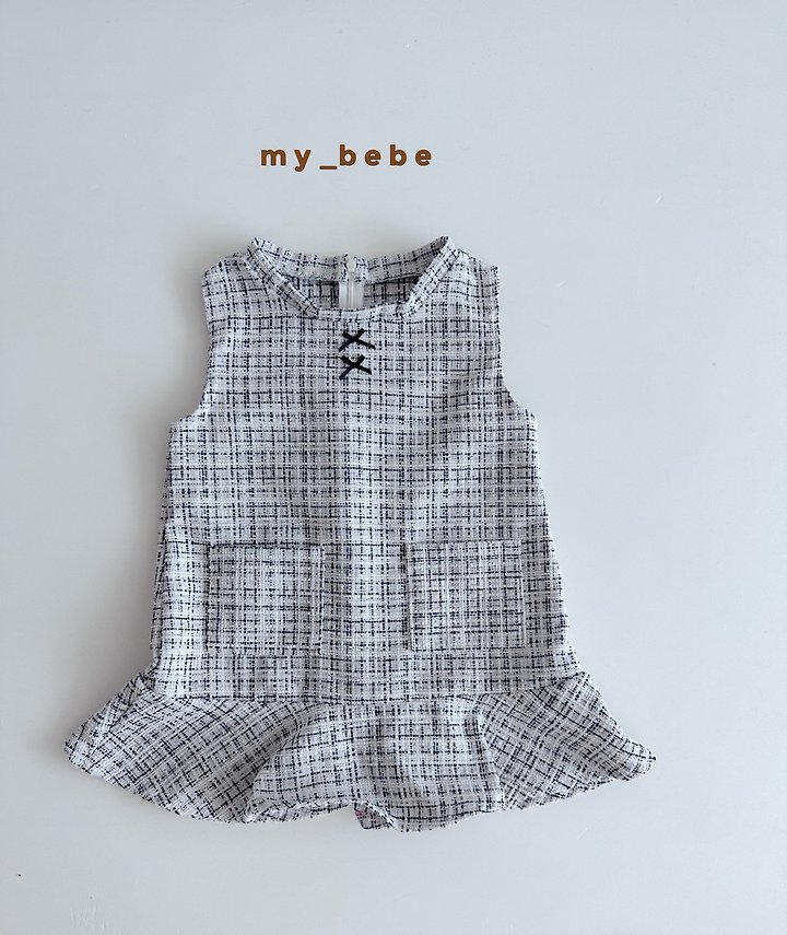 My Bebe - Korean Baby Fashion - #babywear - Ribbon Tweed One-piece - 10