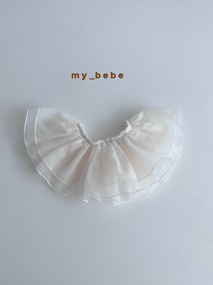 My Bebe - Korean Baby Fashion - #babywear - Raw Denim Mesh Layered Skirt - 9