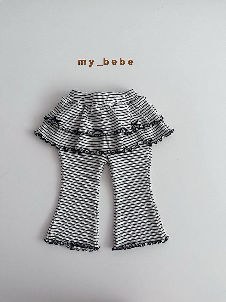 My Bebe - Korean Baby Fashion - #onlinebabyboutique - Double Ribbon Tiered Pants - 5
