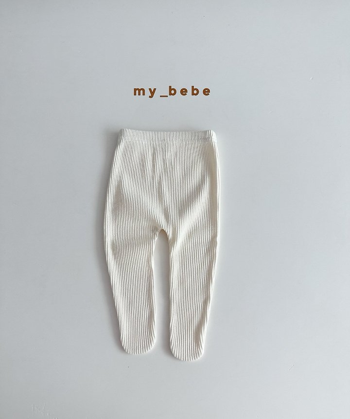 My Bebe - Korean Baby Fashion - #onlinebabyboutique - Fine Rib Footed Leggings - 5