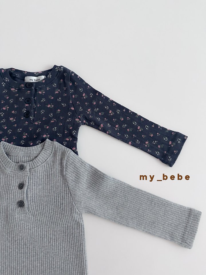 My Bebe - Korean Baby Fashion - #babywear - Henley Long Sleeve Tee - 4