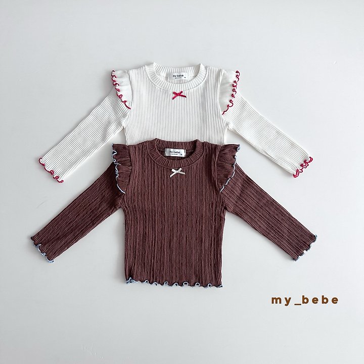 My Bebe - Korean Baby Fashion - #onlinebabyboutique - Autumn Double Ruffle Tee