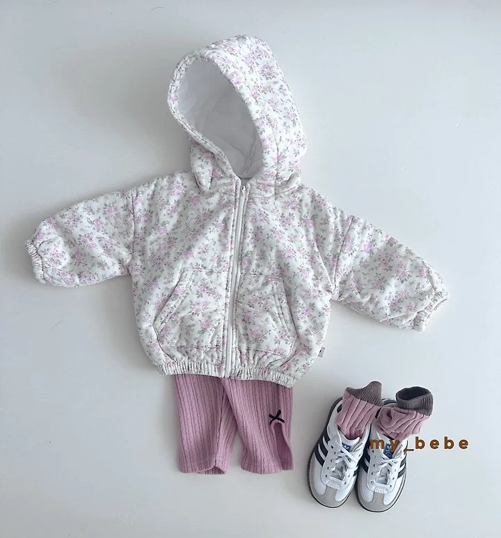 My Bebe - Korean Baby Fashion - #onlinebabyboutique - Bonded Hood Zip-Up - 12