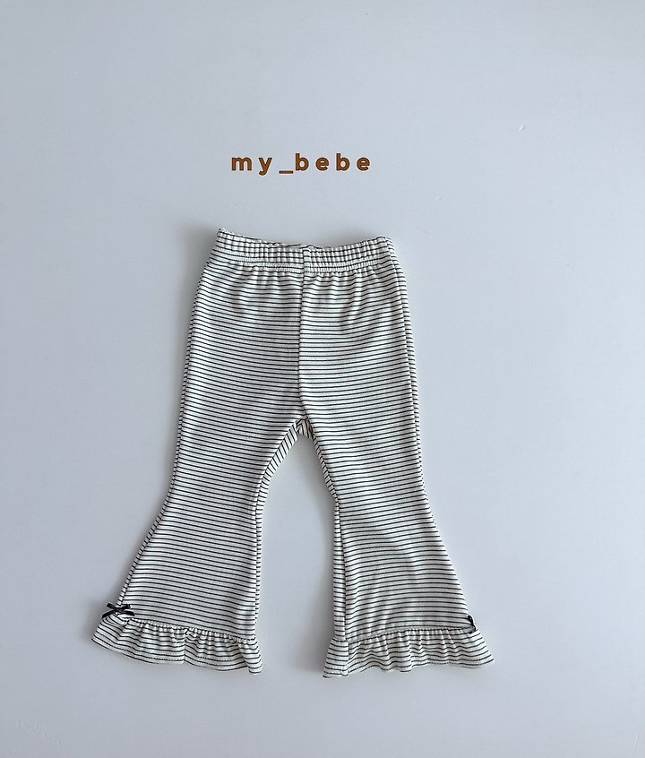 My Bebe - Korean Baby Fashion - #onlinebabyboutique - Seam Frill Bootcut Pants - 6