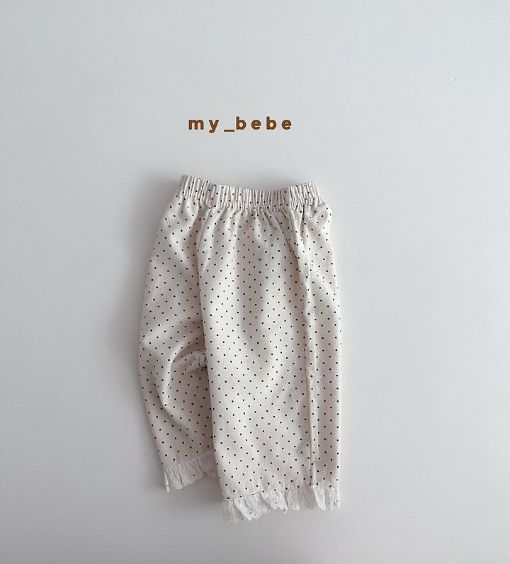 My Bebe - Korean Baby Fashion - #onlinebabyshop - Dot Lace Pants - 5