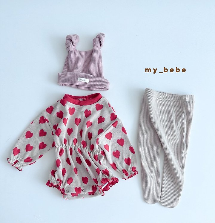 My Bebe - Korean Baby Fashion - #onlinebabyshop - Heart Banded Suit - 10