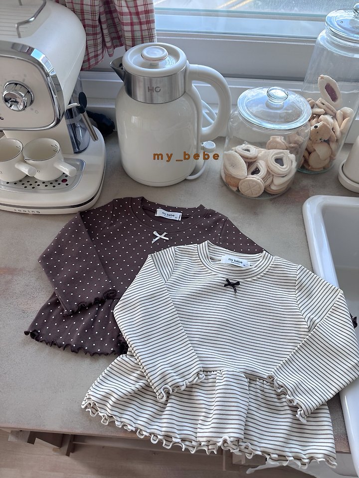 My Bebe - Korean Baby Fashion - #onlinebabyshop - Ruffle Ribbon Tee - 3